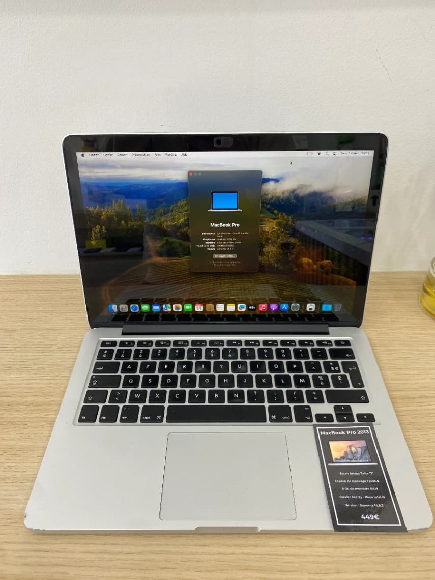 MacBook Pro 2013 - 250 GO - 8 GO RAM - Sonoma 14.8.3
